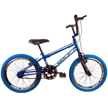Imagem de Bicicleta Infantil Aro 20 Cross Bmx - Pneu Azul Wolf Bikes - Route Bik