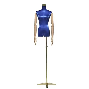 Imagem de Female Mannequin Torso Vestido forma feminina busto manequim torso, modelo feminino com testa e braço, Altezza regolabile/seta/treppiede (Color : Blue-2)