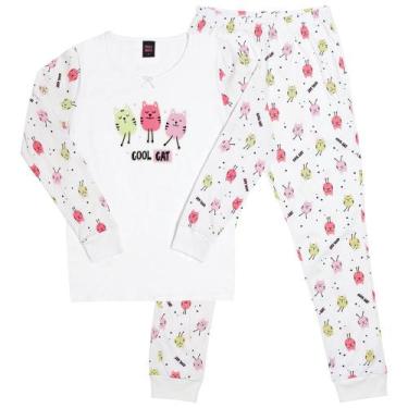 Imagem de Pijama Branco - Primeiros Passos - Menina - Meia Malha 46521-3 - Pulla
