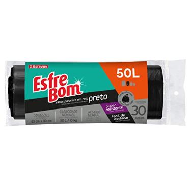 Imagem de EsfreBom - Saco para Lixo Preta, Rolo com 30 Sacos de 50 Litros, Bettanin