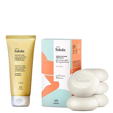 Imagem de Hidratante Natura Macadâmia 200 ml e Caixa de Sabonetes Com 5 Unidades