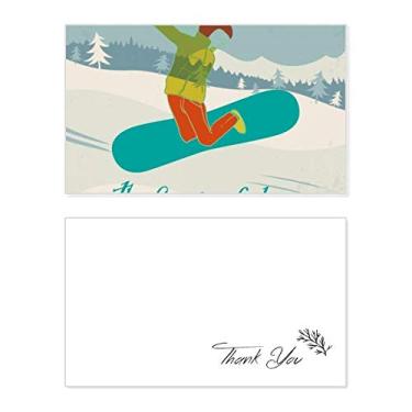 Imagem de Ilustração de placa de esqui para esportes de inverno, cartão de agradecimento, aniversário, saudação, casamento, agradecimento