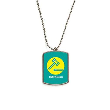 Imagem de DIYthinker Colar com pingente de identificação de cão em aço inoxidável da Amizade da Mantain Peace