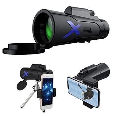 Imagem de Telescópio monocular, telescópio monocular 12X50 HD monocular para adultos e crianças, monóculo prisma à prova d'água BAK4 FMC de alta potência com suporte e tripé, para observação de pássaros