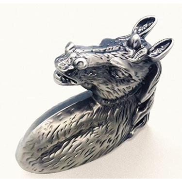 Imagem de Cabeça de cavalo criativo ouro preto cavalo prata fosco maçaneta vintage liga de zinco puxador da alça do armário, prata antiga, 2,5 cm