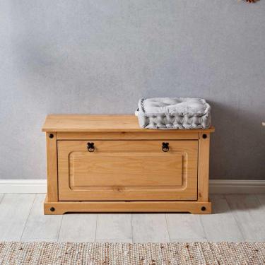 Imagem de Banco Sapateira Madeira 6 Pares 1 Porta Basculante Tequila