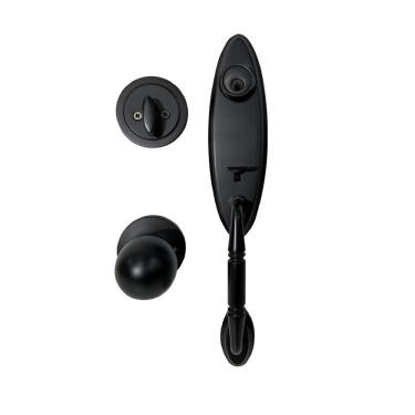 Imagem de Fechadura Blim Blim Alça Grande Puxador Retrô Colonial Externa Preta