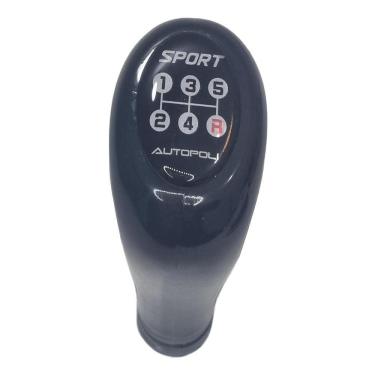 Imagem de Bola Manopla de Câmbio 5 Marchas Universal Preta Com CInza