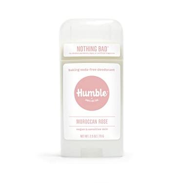 Imagem de Humble Brands All Natural Vegano Desodorante sem alumínio para peles sensíveis, dura o dia todo, seguro e certificado, livre de crueldade, rosa marroquina, pacote com 1