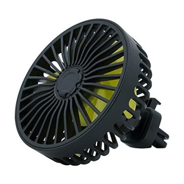 Imagem de USB saída de ar para ventilador de carro com luz LED mini refrigerador elétrico de três velocidades rotativo 360 graus radiador multiuso veículo para caminhão, preto, 103,8 cm