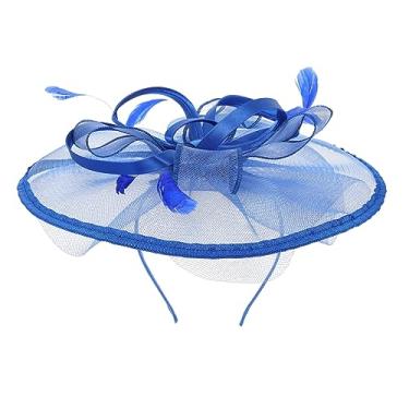 Imagem de PLAFOPE cocar de malha floral topper de casamento grampos de cabelo para mulheres decoração de casamento véu arnês de noiva capacete de pena passarela chapelaria fio de linho