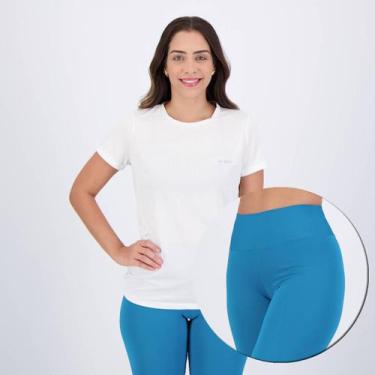 Imagem de Conjunto Legging Area + Camiseta Costa Rica Azul E Branco - Kits