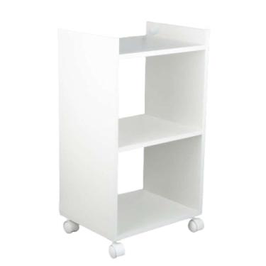 Imagem de Armário Organizador Móvel Multiuso Branco com Rodinhas 40cm