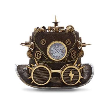 Imagem de Attitude Studio Steampunk Time Traveler Goggles Top Hat, Novelty Costume - Gold