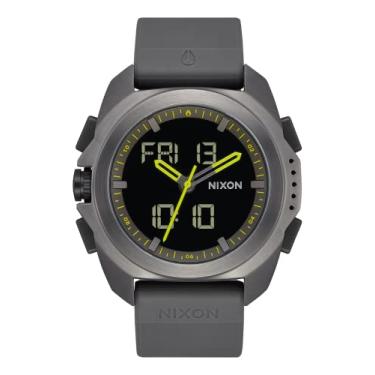 Imagem de Faixa de silicone e poliuretano de 23 mm da NIXON Ripley com rosto de 33,5 mm, Gunmetal, One Size