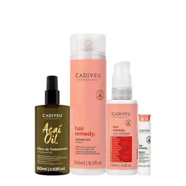 Imagem de Kit Cadiveu Essentials Hair Remedy Shampoo Leave-In Sos Sérum Ampola E