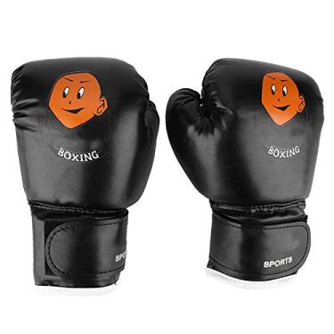 Imagem de Luvas de boxe para crianças, luvas de saco de areia, luvas de boxe, kick boxing, muay thai e mma (luvas pretas palmas pretas)
