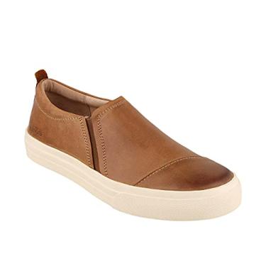 Imagem de Taos Tênis Twin Gore Lux Slip-On – Slip Ons de couro luxuoso com curvas e pods palmilha removível com suporte de arco e suporte metatarso para conforto e estilo o dia todo, Caramel, 38
