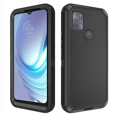 Imagem de Asuwish Capa de celular para Moto G50 4G capa de celular híbrida robusta à prova de choque rígida protetora à prova de quedas corpo inteiro dupla 3 camadas acessórios móveis resistentes MotoG50