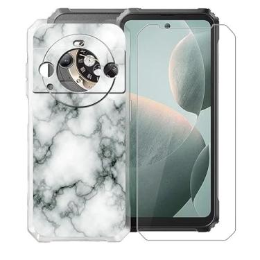 Imagem de AQGGIIXY Capa de telefone para Blackview BL9000 Pro (6,7 polegadas) capa com 1 x película protetora de vidro temperado, TPU macio fino [à prova de choque X anti-amarelo] capa transparente, para capa