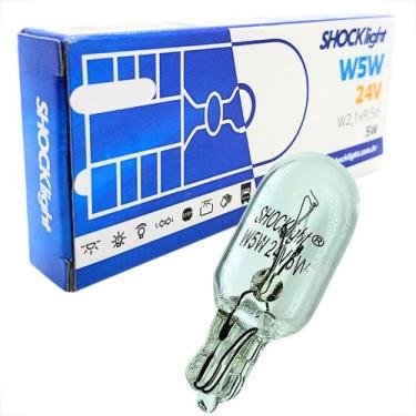 Imagem de Kit 100 Lâmpadas 24V Pingao T10 5W Branca 5W5 Transparente Farol Lante