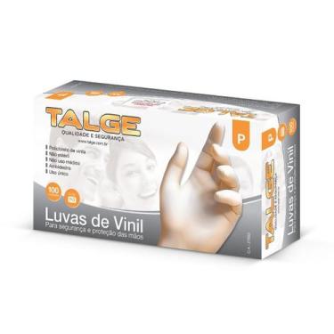 Imagem de Luvas Descartáveis Talge Tamanho P Vinil C Pó 100 Unidades