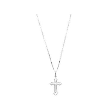 Imagem de Corrente Cordão 70cm E Pingente Cruz Crucifixo De Prata 925 - DR Jóias