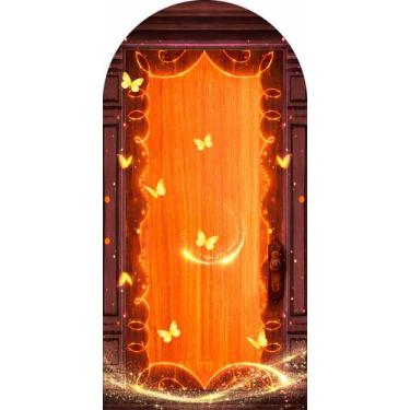 Imagem de Painel Sublimado Vertical Romano Porta Encanto e Borboletas - 080x180c