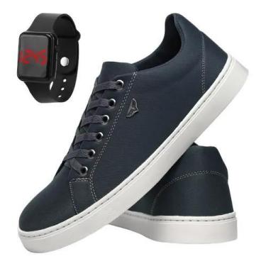 Imagem de Sapatênis Casual  Masculino Cano Baixo com Relogio Led - Adsshoes, Chu