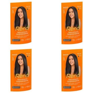 Imagem de Hene em Gel Rená Preto Café (Preto Escuro) 180gr Alisa, tinge e Da Bri