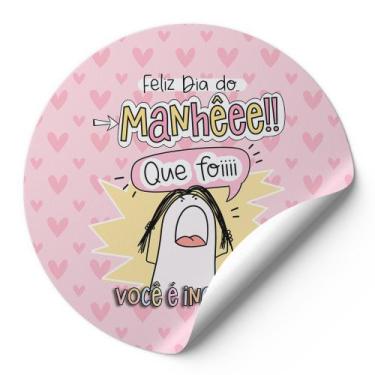 Imagem de 120 Etiquetas Auto Colante Adesivos Redondos Meme Bentô Feliz Dia Do M