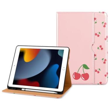 Imagem de DTTO Capa para iPad 9ª/8ª/7ª geração de 10,2 polegadas 2021/2020/2019, capa fólio de couro premium com suporte para Apple Pencil - despertar/hibernar automaticamente e vários ângulos de visualização,