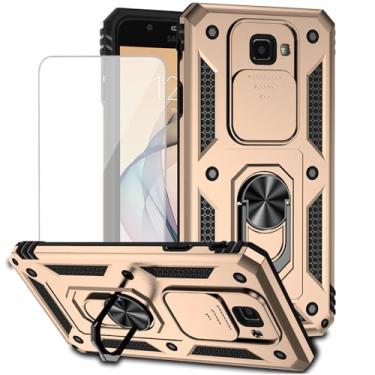 Imagem de Yodueiv Capa para Galaxy J7 2017/J7 Sky Pro/J7 Halo/J7 V/J7 Perx S727VL com protetor de tela de vidro temperado e capa deslizante para câmera, anel magnético para carro para Samsung Galaxy J7 Prime