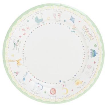 Imagem de Conjunto de 8 pratos de salada de papel divertido com Caspari Baby Love