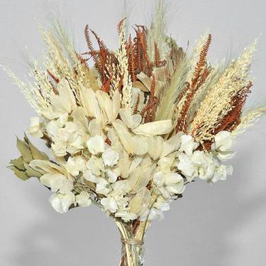 Imagem de Buquê de flores naturais desidratadas branco decoração - Beauté