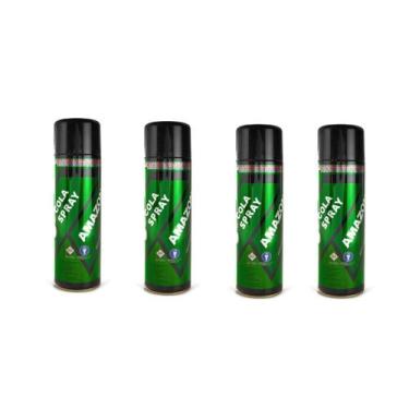 Imagem de 4 Cola De Contato Spray Amazonas 340g Tapeceiro - Kit Amazonas