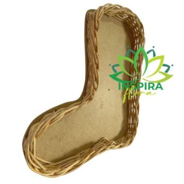 Imagem de Cesta Bandeja De Bota Esquerda Natal Decoração Petisqueira - Inspira F