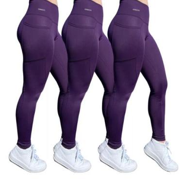Imagem de Kit 3 Legging Suplex Poliamida C/ Bolso Lateral Corrida - ElementFit, 