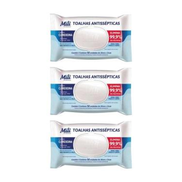 Imagem de Kit C3 Toalhas Antissétipcas Tampa Flip Top Mãos - Mili Care - Mili Sa