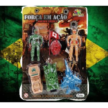 Imagem de Boneco soldado brinquedo soldadinho plastico tanque blindado guerra br