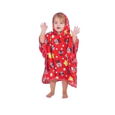 Imagem de Toalha poncho infantil c/ capuz saída praia piscina banho - BABY JOY ,