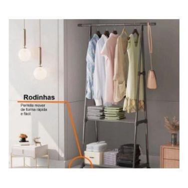 Imagem de Estante Organizador De Roupas Cabideiro Arara Com Rodinha - oem