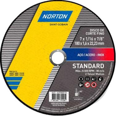 Imagem de Disco de corte para metal e inox 7 x 1,6 x 7/8" - Standard - Norton