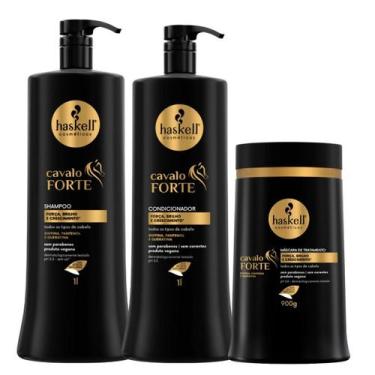 Imagem de Kit Cavalo Forte Haskell Shampoo Condic. 1 Lt e Máscara 900g