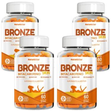 Imagem de Kit Combo 04 UND Bronze Skin Betacaroteno Urucum 240 Cápsulas Bronzeam