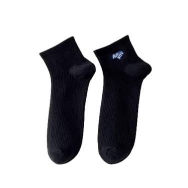 Imagem de chanstore 3 pares - Meias masculinas curtas de verão com absorção de suor e respirável para esportes e lazer - preto