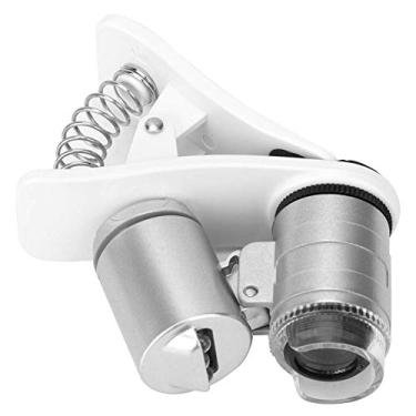 Imagem de Lupa, Mini Microscópio Lupa de Bolso Lupa Led Detector de Falsificação Ampliação 60x Com Falsificação Uv, Microscópio