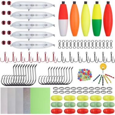 Imagem de Kit de fabricação de iscas de pesca sem pintura, iscas de peixe-gato, linha de chocalho, equipamento de flutuação Santee Cooper, equipamento de pesca de gato para Lake River Bank, suprimentos para