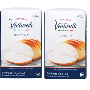 Imagem de FAMIGLIA VENTURELLI Farinha De Trigo Tipo 1 Famiglia Venturelli Puríssima 1 Kg 2 Und.