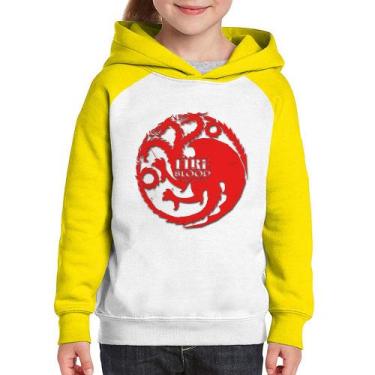 Imagem de Moletom Infantil Fire and Blood Targaryen - Foca na Moda, Branco, Amar